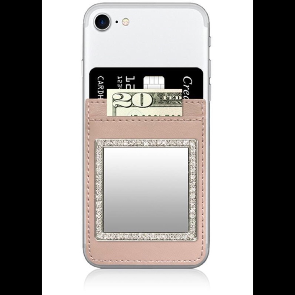 Pink Peel and Stick Cell Phone Pocket